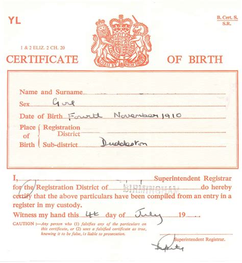 Birth certificate service